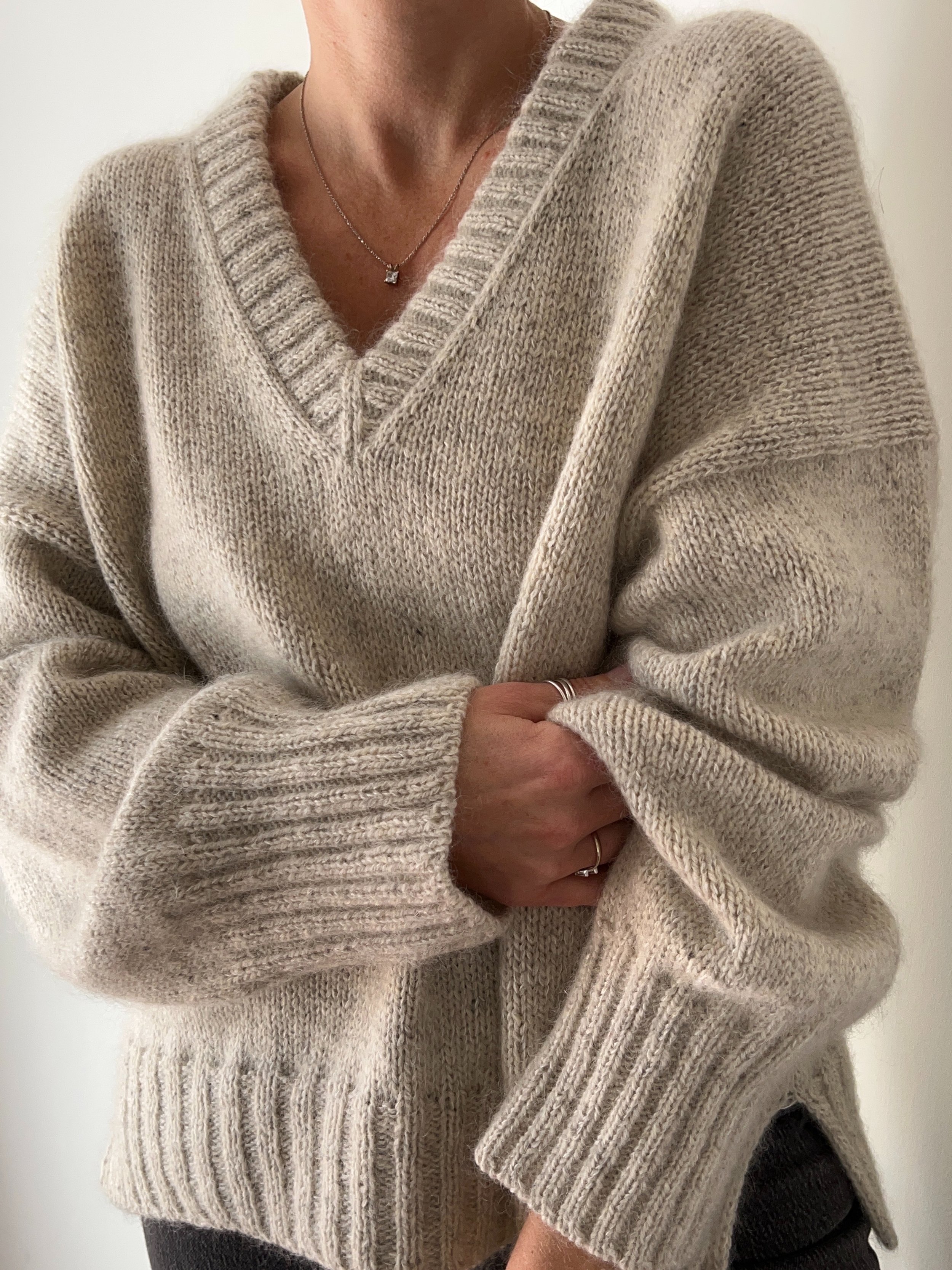 Twofold Sweater V Neck Knitting Pattern — Caidree